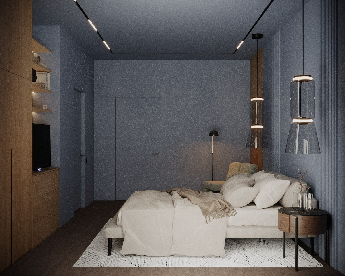 Синяя спальня Жуковка. Визуализатор Векшина Елена