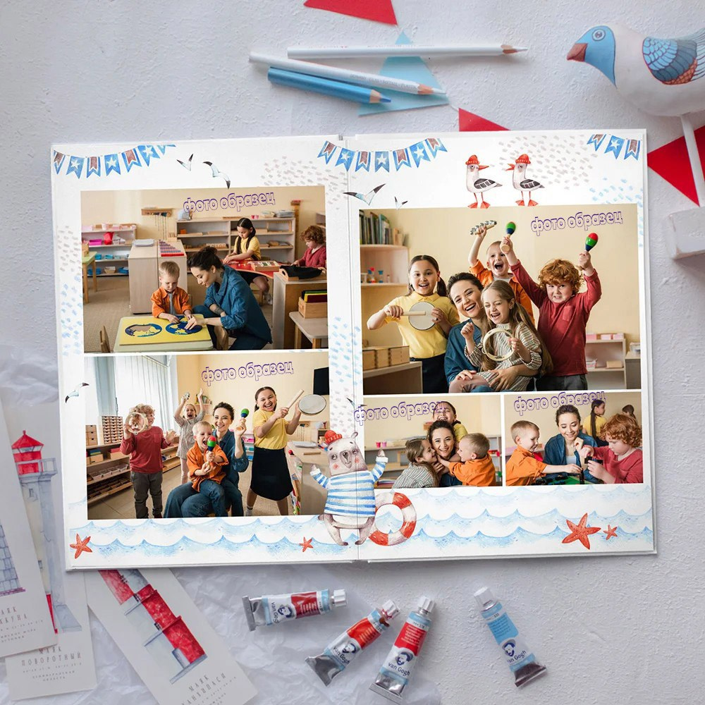 Дизайн Морские медведи 3 разворота. Выпускные фотокниги, выпускные альбомы в Ростове-на-Дону