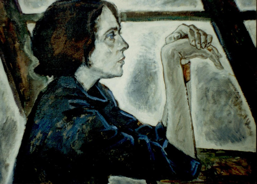 «Портрет художницы Г.Мищенко» 1974 год Собр. Д. Томас. Художник Величко Вадим Семёнович