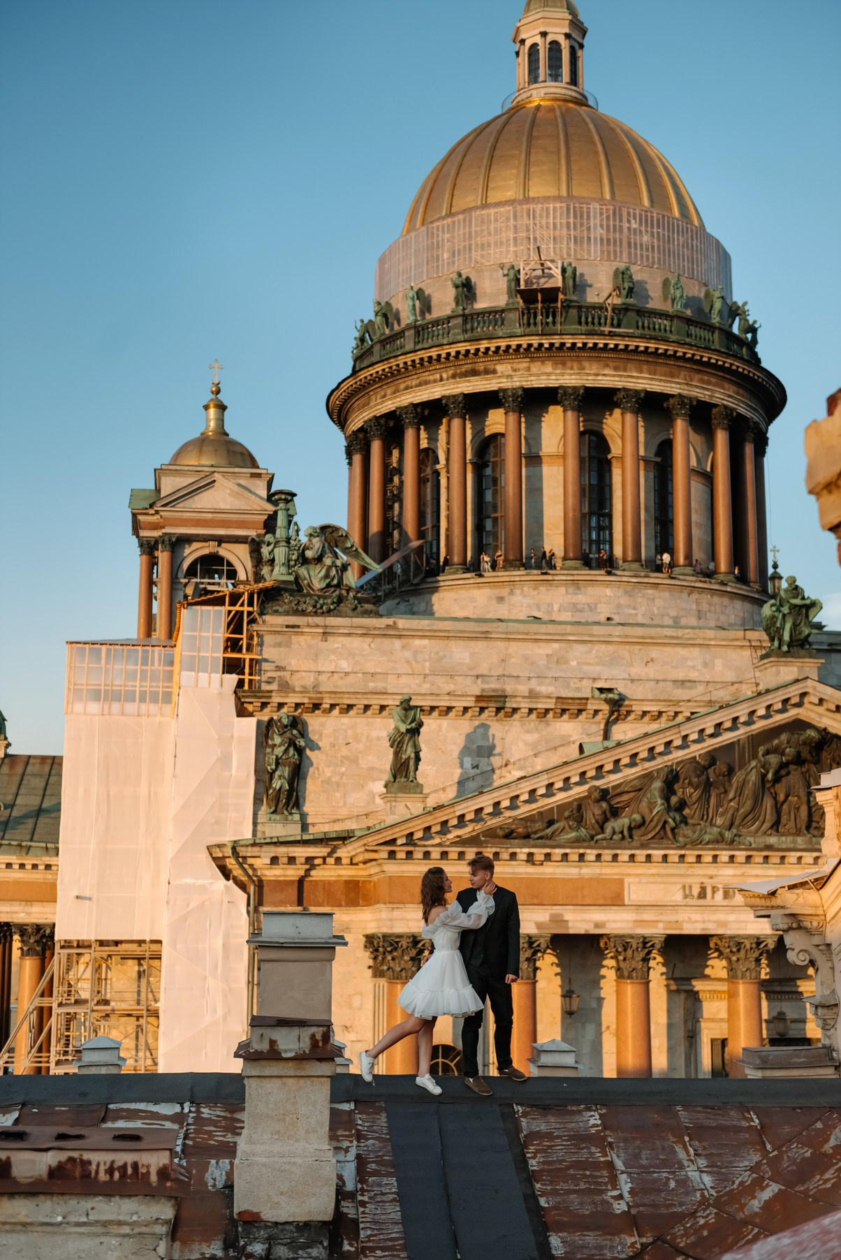 Крыша Исаакиевский собор. Свадебный и сеейный фотограф в Санкт-Петербурге Елена Худякова