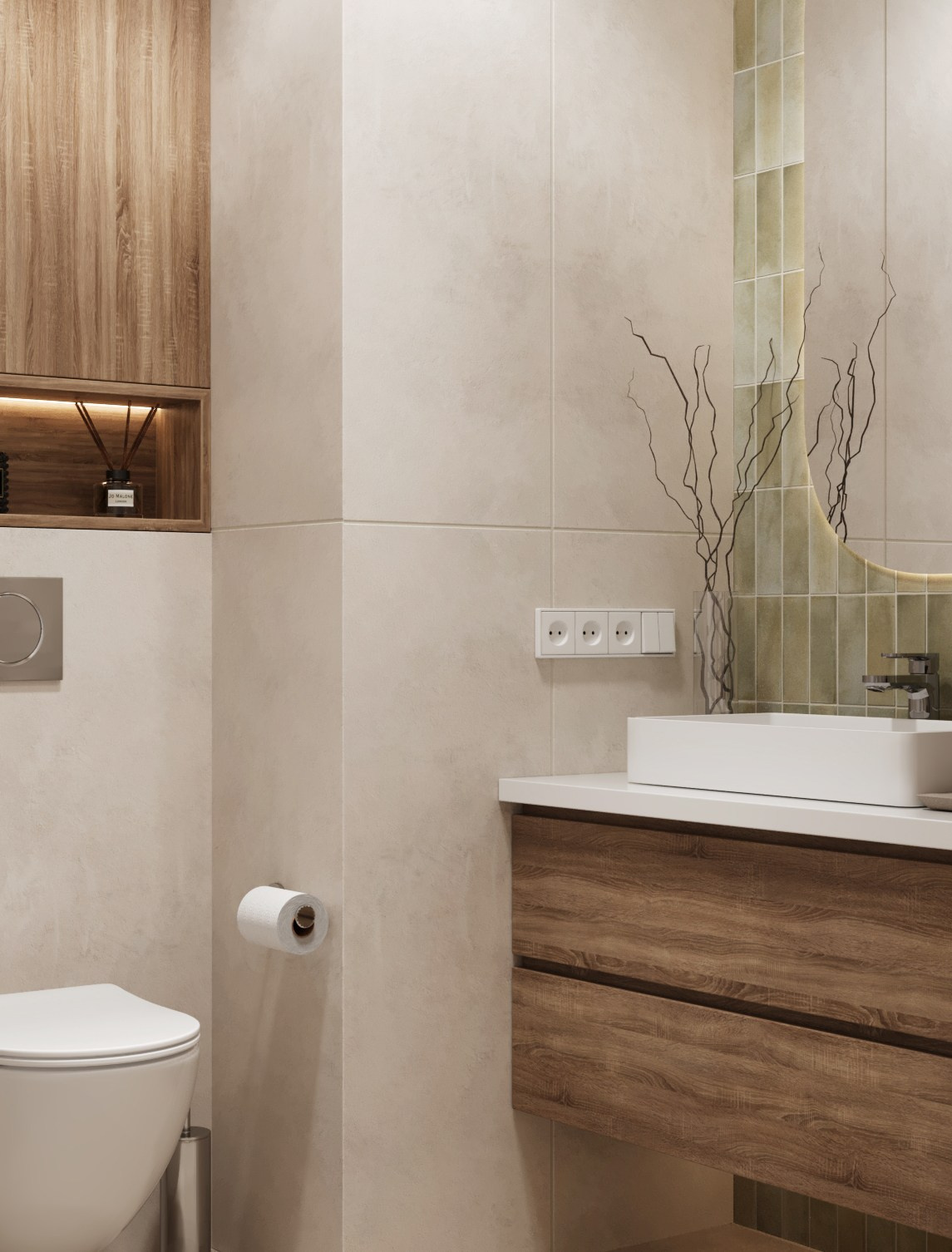 Визуализация квартиры ЖК Дзен-кварталы 70.2 m². Заказать 3d визуализацию интерьеров — Дарья Веденёва