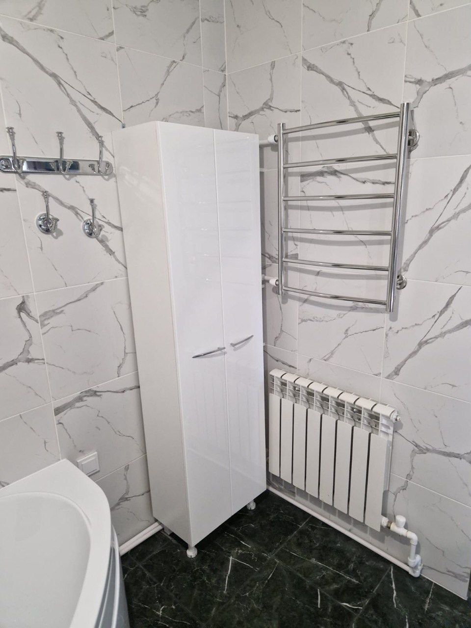 Ванная комната (г. Зеленодольск ул. Мичурина д. 44). Ремонт санузла, туалета, ванной под ключ в Казани. Укладка плитки