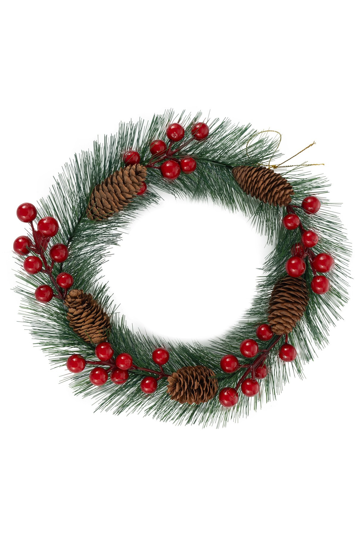 Нвогодний венок с красными ягодами