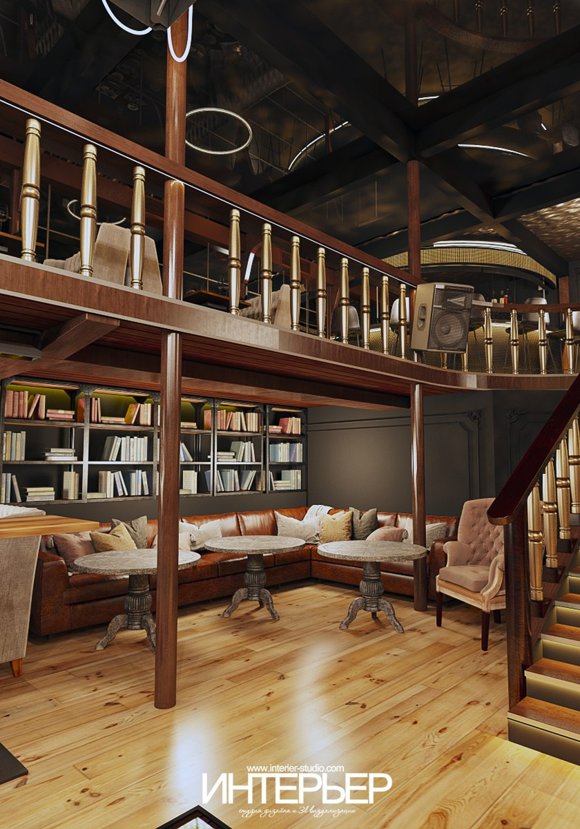 Ночной клуб на фрегате «Флагман», г. Великий Новгород. Дизайн интерьера, 3D визуализация и 3D моделирование. Создание проектов и чертежей. КМВ: Кисловодск, Пятигорск, Ессентуки и удаленно