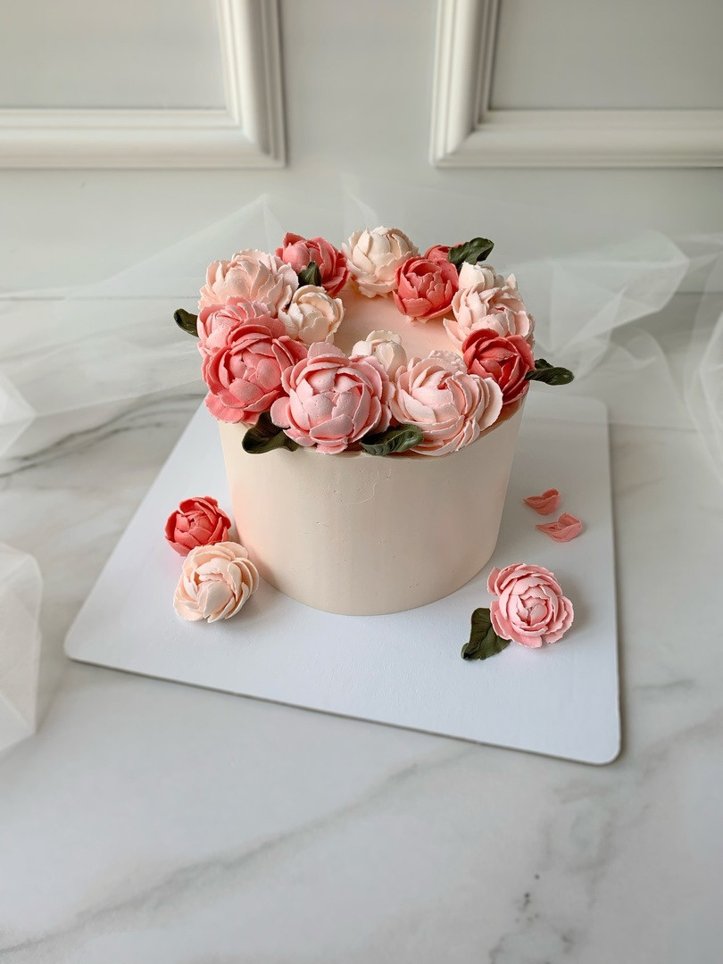 Мои работы. Аникина Юлия / Кремовая флористика в корейской технике