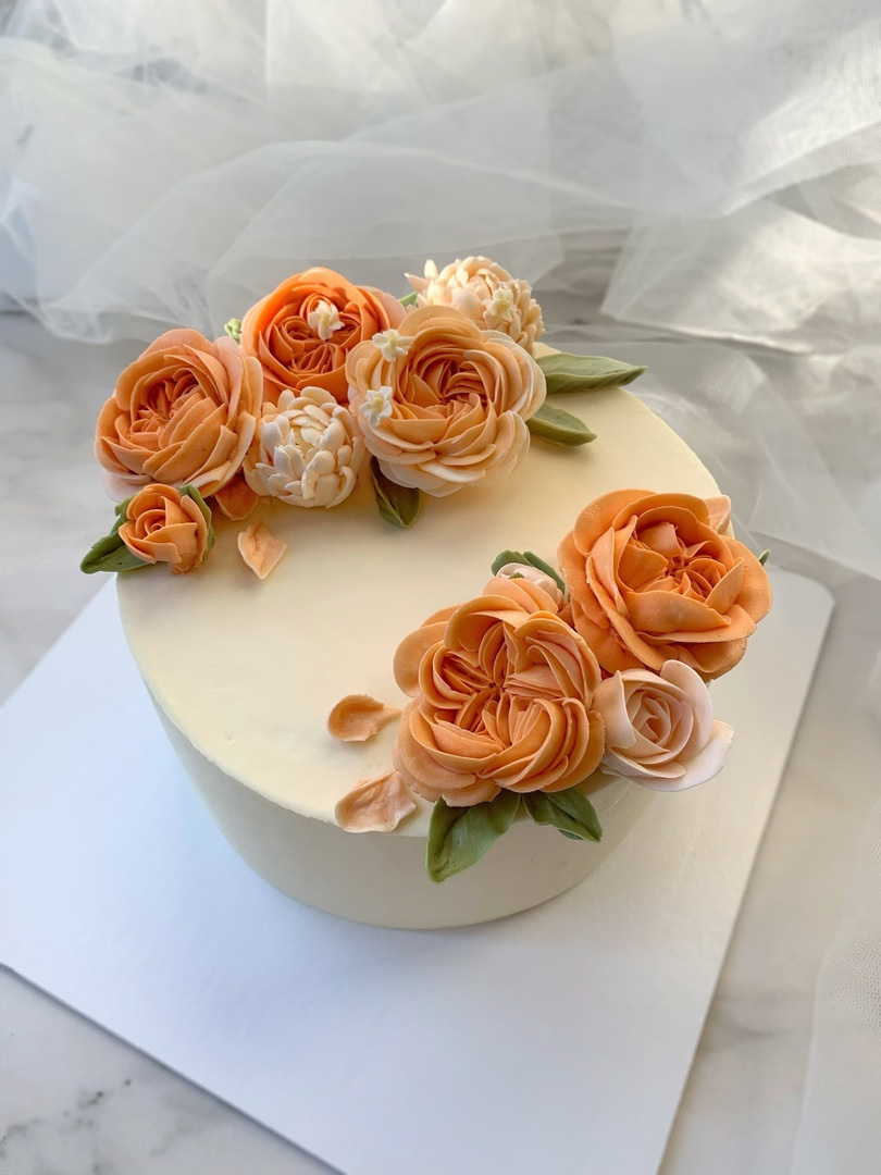 Мои работы. Аникина Юлия / Кремовая флористика в корейской технике