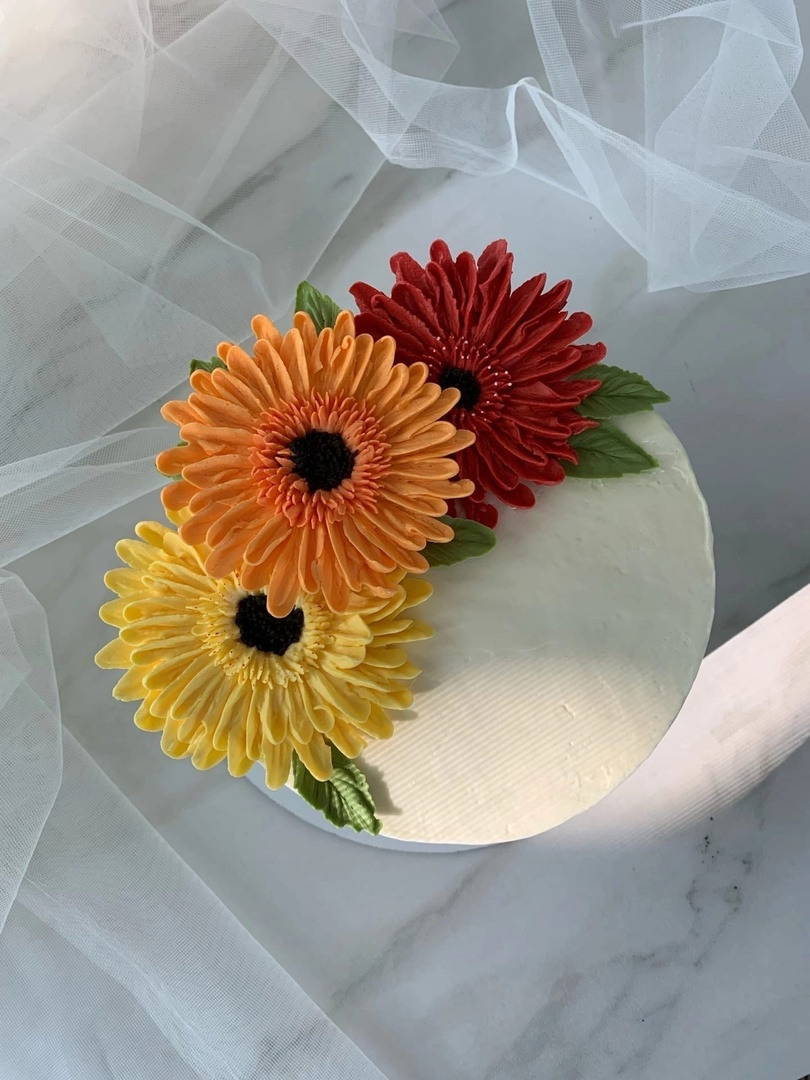 Мои работы. Аникина Юлия / Кремовая флористика в корейской технике