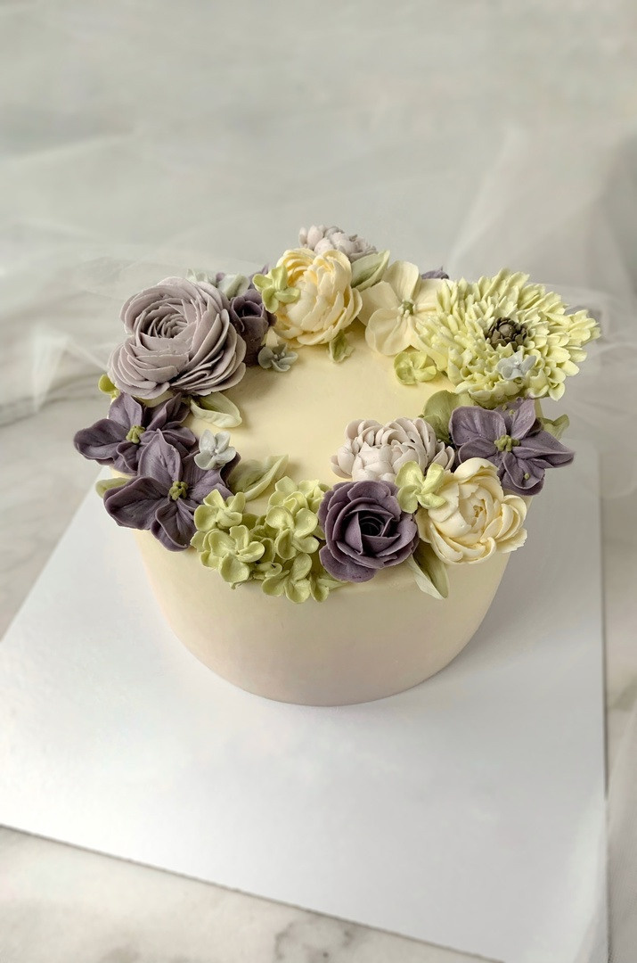 Мои работы. Аникина Юлия / Кремовая флористика в корейской технике