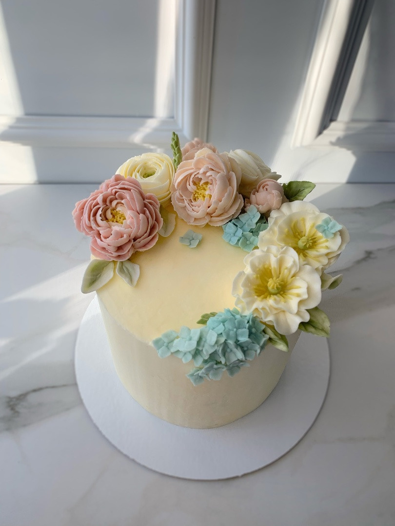 Мои работы. Аникина Юлия / Кремовая флористика в корейской технике