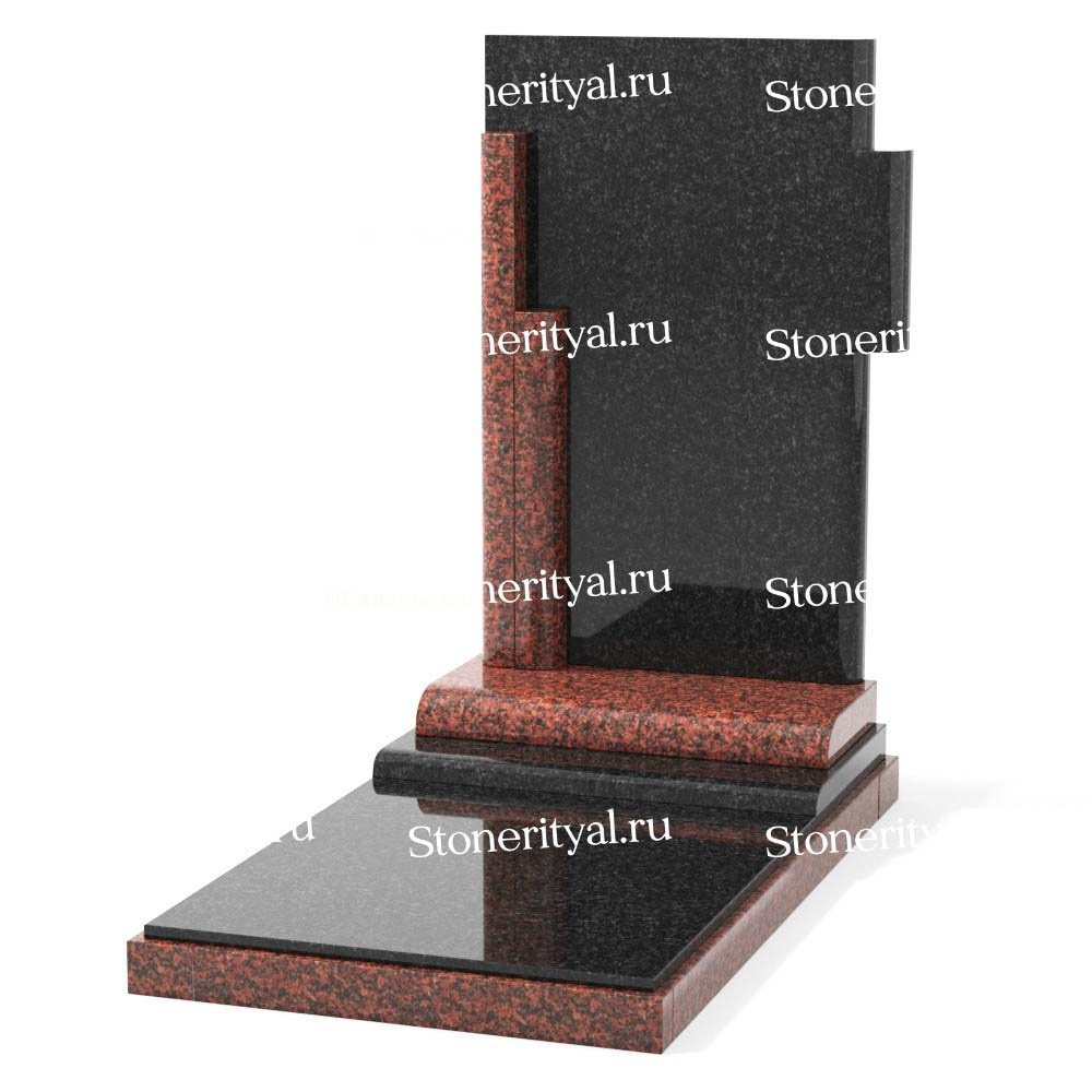 Комбинированные памятники на одного. Изготовление и установка памятников в Москве и МО