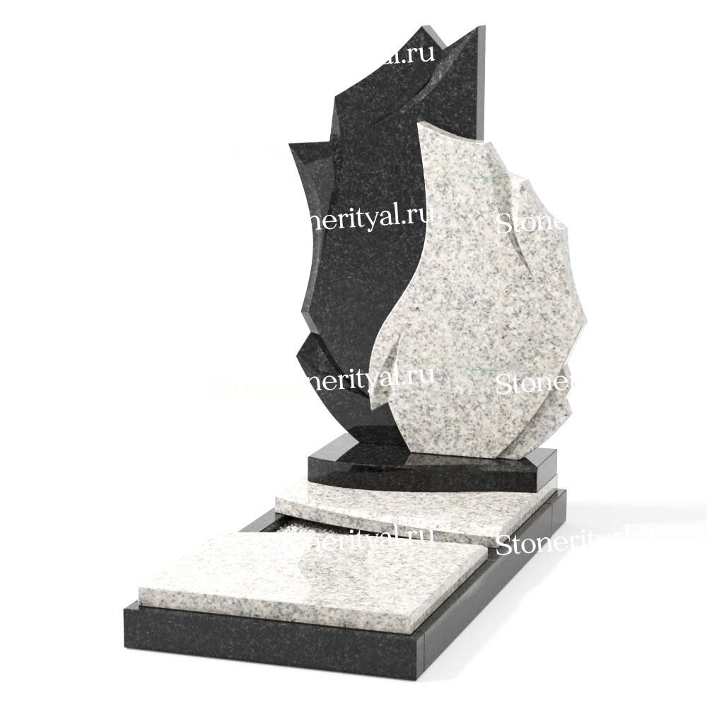 Комбинированные памятники на одного. Изготовление и установка памятников в Москве и МО