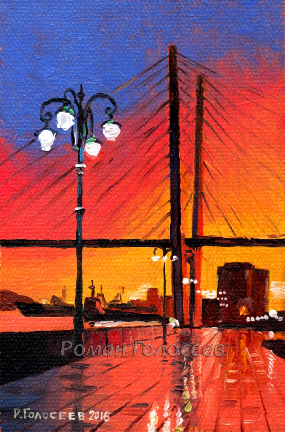 "Вид Владивосток", 10х15, холст, масло,  05.06.2016