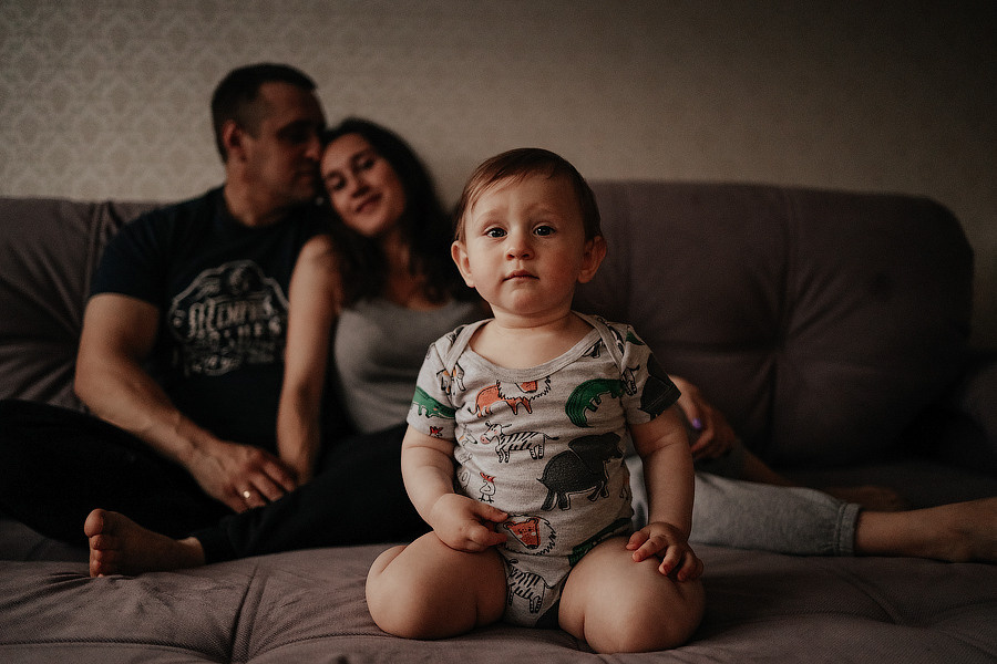 Домашняя фотосессия Жени, Иры и Арсения. Семейный и детский фотограф в Рыбинске, Ярославле Ольга Лебедева