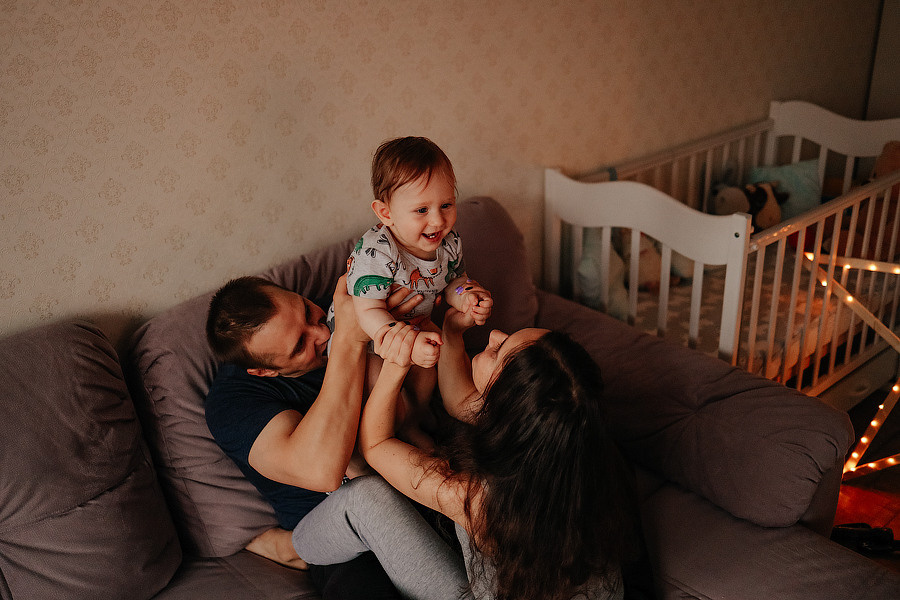 Домашняя фотосессия Жени, Иры и Арсения. Семейный и детский фотограф в Рыбинске, Ярославле Ольга Лебедева