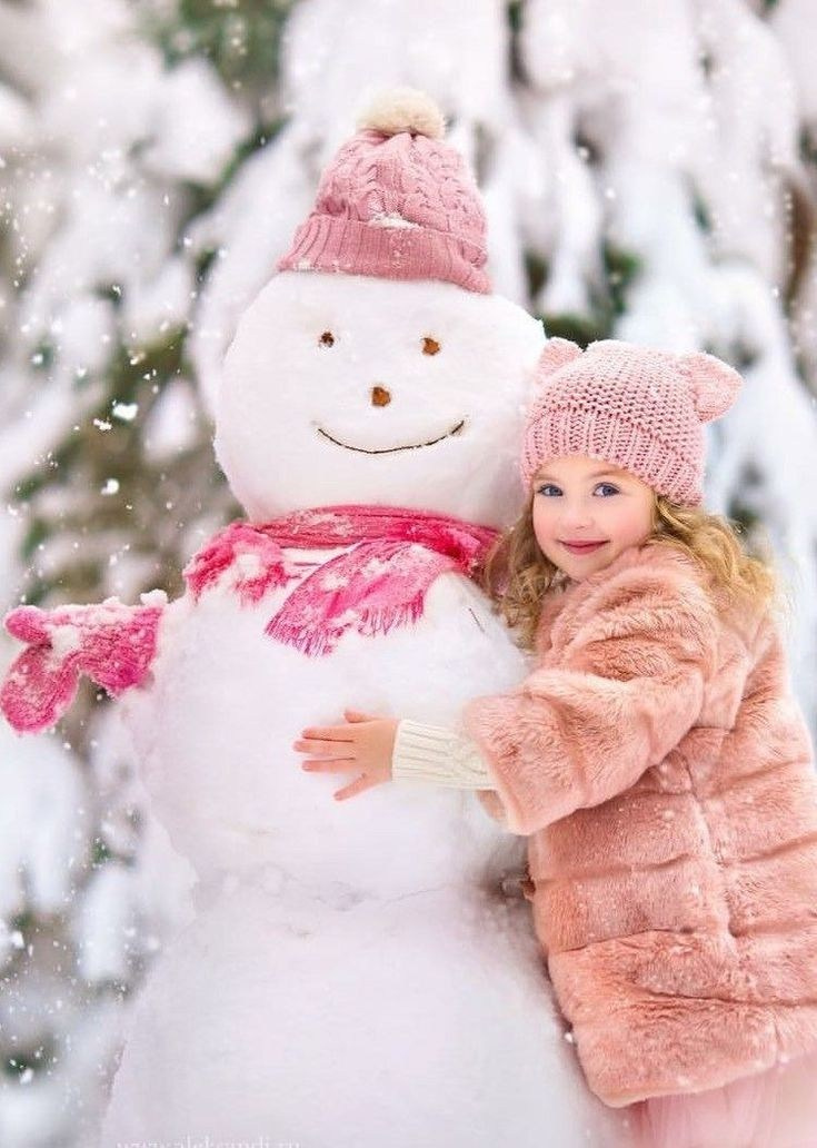 Со снеговиком. Семейный и свадебный фотограф в Минске Юлия Грин