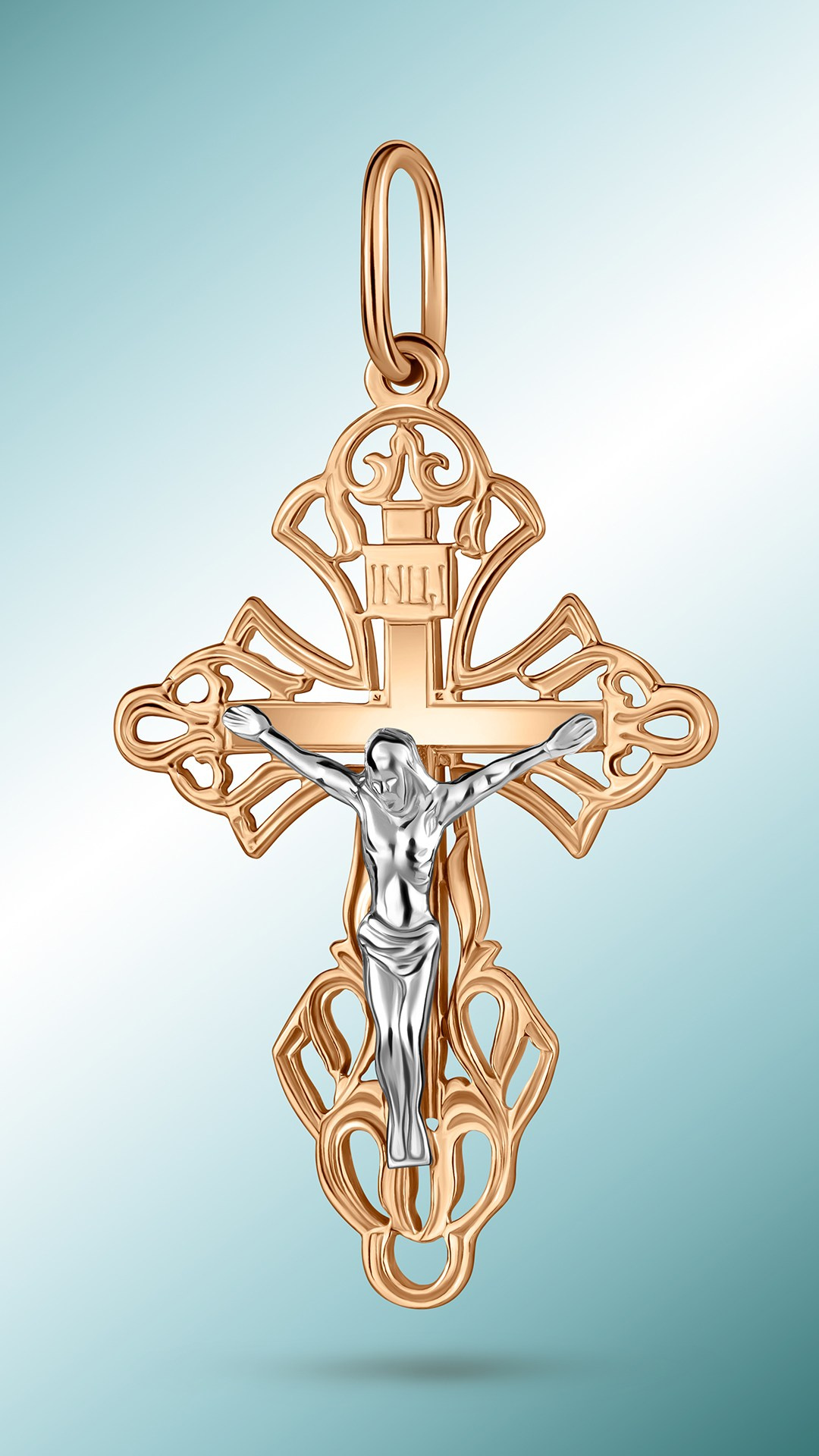 Фотосъемка золотого крестика для карточки товара 