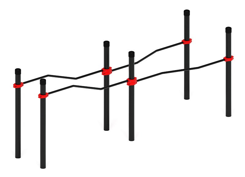 Воркаут ЛОВ 108 красный ВТ 102.17-01 Габариты (ШхДхВ):3860х1140х1500 Зона безопасности, мм:6860х4140
