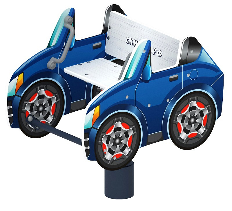 Кабриолет - Качалка на пружине машинка мини - ИО 22.03.04-И1 Габариты (ШхДхВ): 800х560х810 Зона безопасности, мм: 2800х2560 Возрастные ограничения весом не более 70 кг