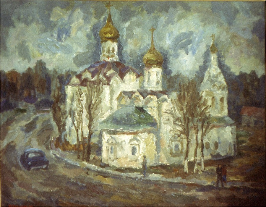 «В Загорске» 1990 год Тульский музей изобр.иск. Художник Величко Вадим Семёнович