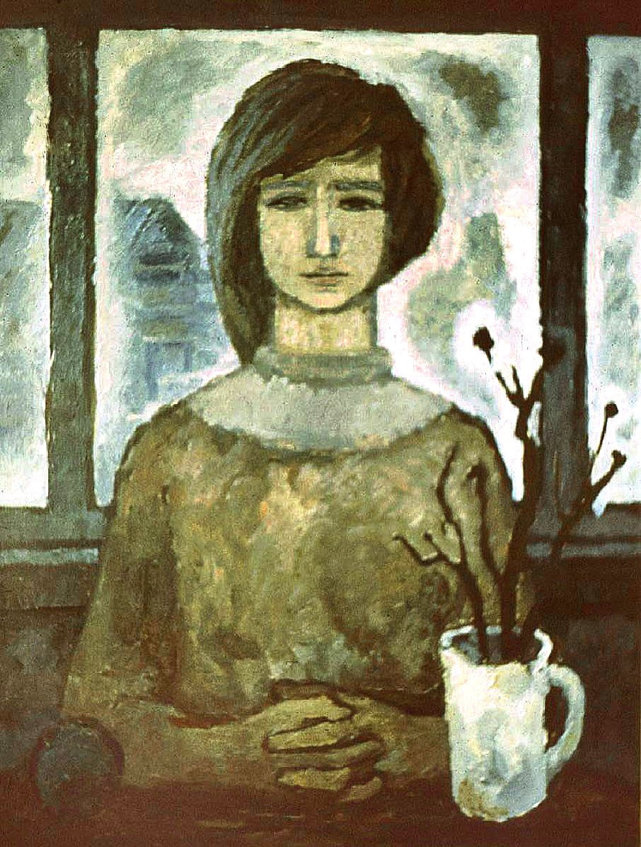 «Девушка на фоне окна» 1985 год Собр. Д. Томас. Испания. Художник Величко Вадим Семёнович