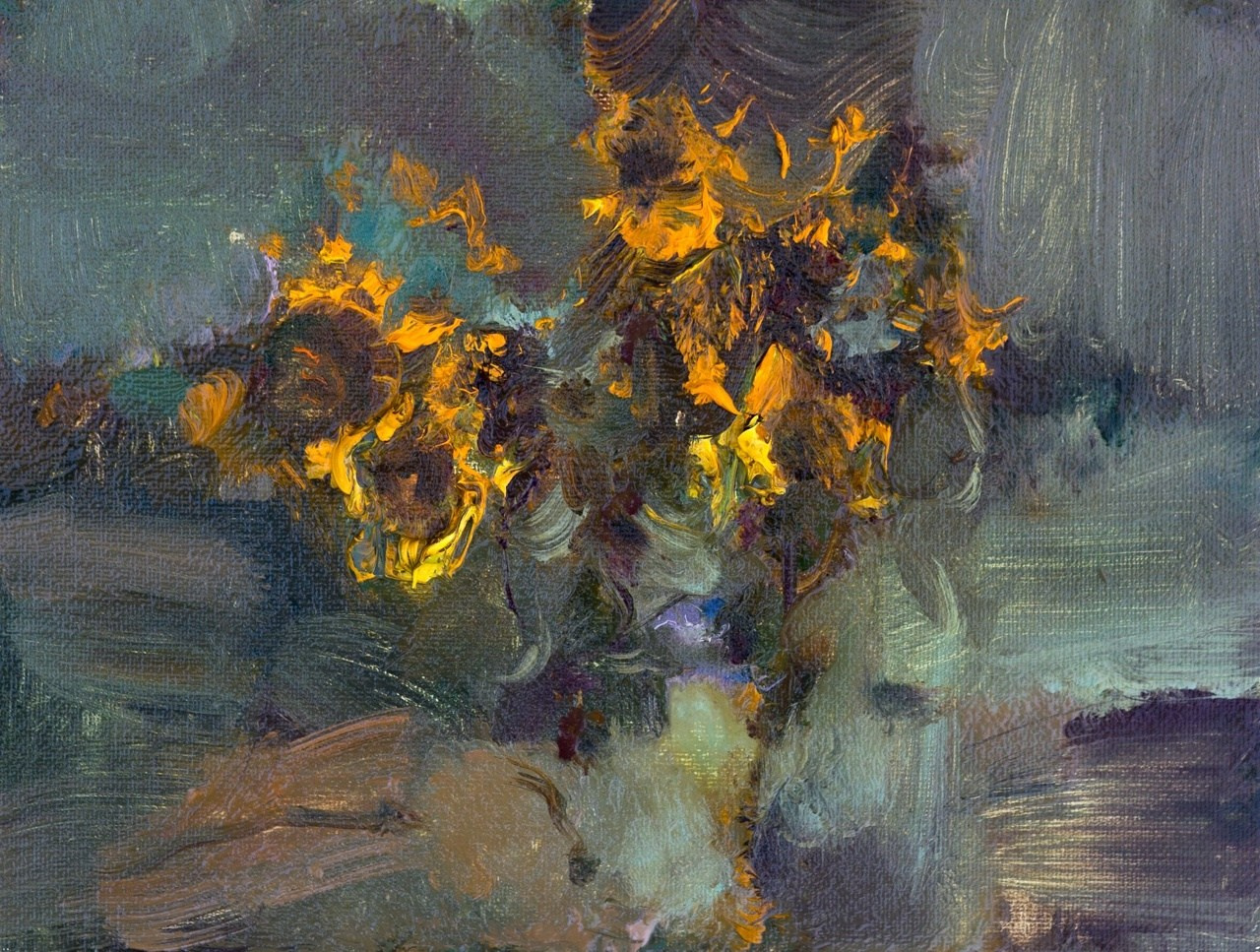 Натюрморт с подсолнухами. Художник Александр Каверин