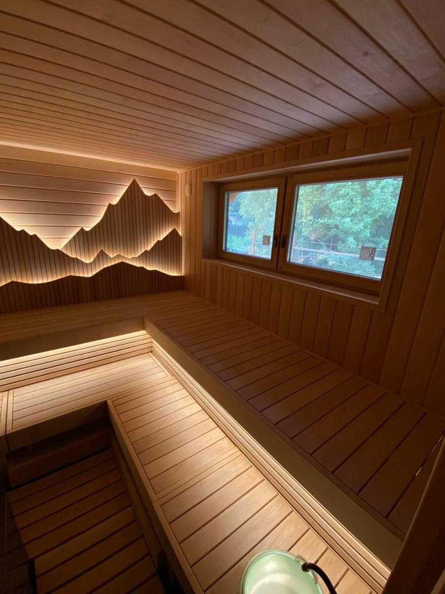 Первая из ныне сущестующих парная, реализованная по проекту «Горы». Наш совместный эксперимент с командой MBSaun. SaunaTopMasters