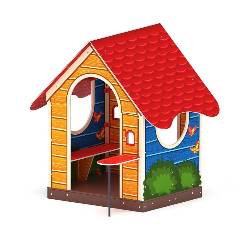 Домик мини тип 2 - МФ 10.01.11 Габариты (ШхДхВ): 1950x1680x1720 Зона безопасности, мм: 2950х2680