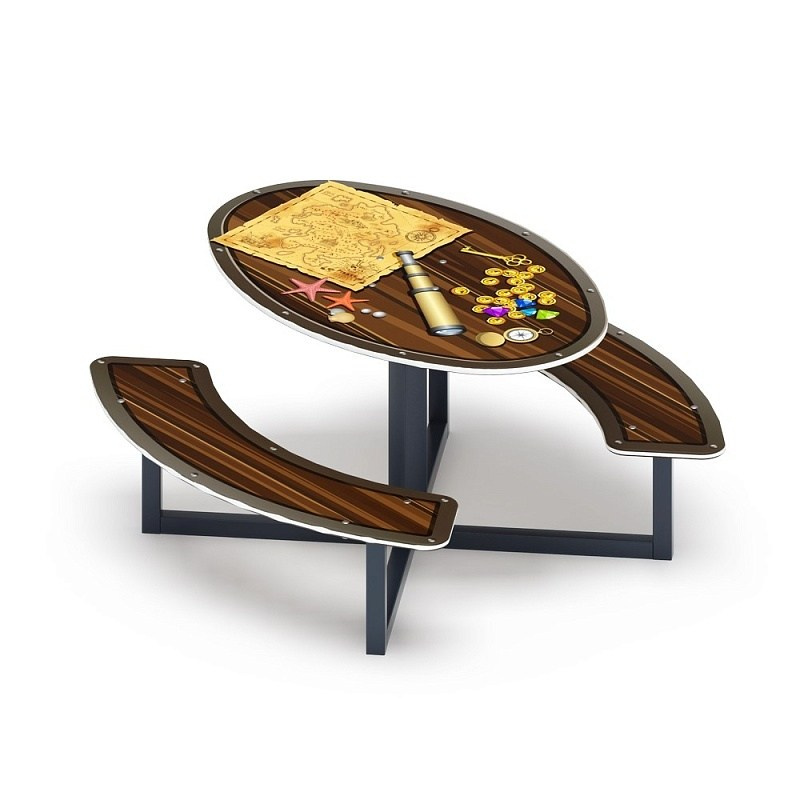 Столик детский круглый (Сокровища) - МФ 31.01.02-02 - Игра Габариты (ШхДхВ): 1165x1180x620 мм Зона безопасности, мм: 2165х2180