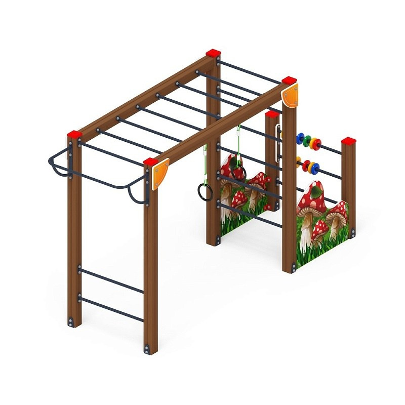 Спортивная серия тип 3 Мухоморчик - СК 1.01.09-01 Габариты (ШхДхВ): 3500x1000x2000 Зона безопасности, мм: 6500х4000