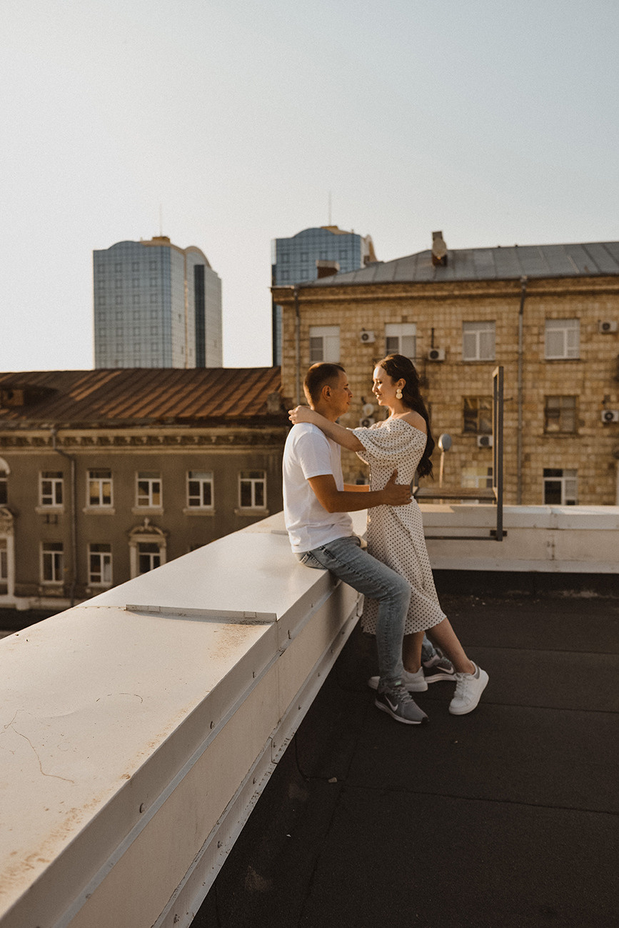 История любви на крыше. Свадебный и семейный фотограф в Ростове-на-Дону Елена Сторожок