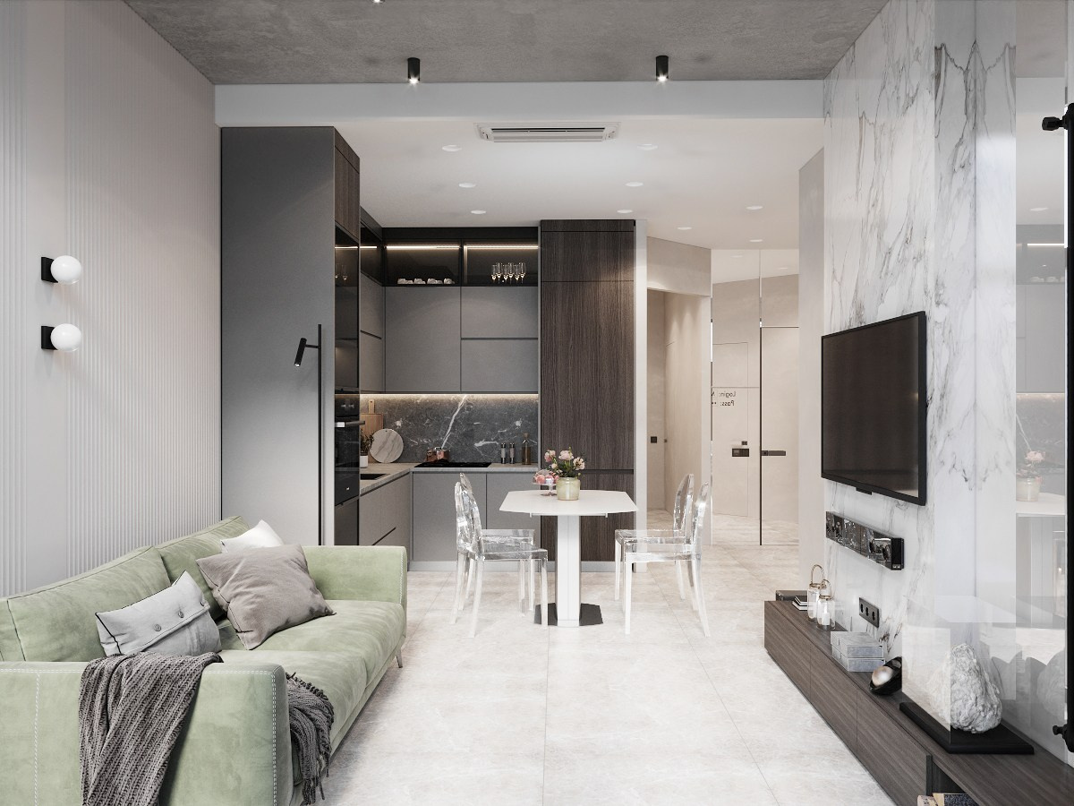 ЖК Первый квартал. Квартира с террасой. АСТАХОВА DESIGN дизайн интерьера +7 985 220 6109