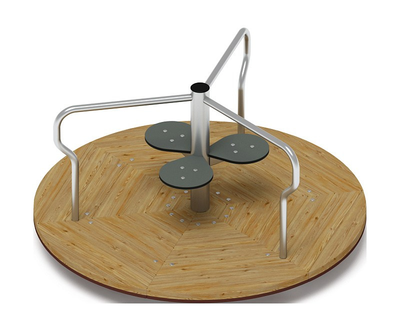 Карусель (Лиственница орех) ИО 30.24.03-01.Л.02 Габариты (ШхДхВ): 1550х1550х810 Зона безопасности, мм: 5550х5550 Возрастные ограничения 3-14 лет