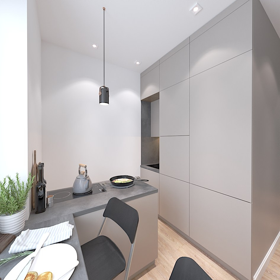 Маленькая кухня в хрущёвке. Студия интерьерной визуализации и дизайна FishkaRom в Краснодаре и по всей России