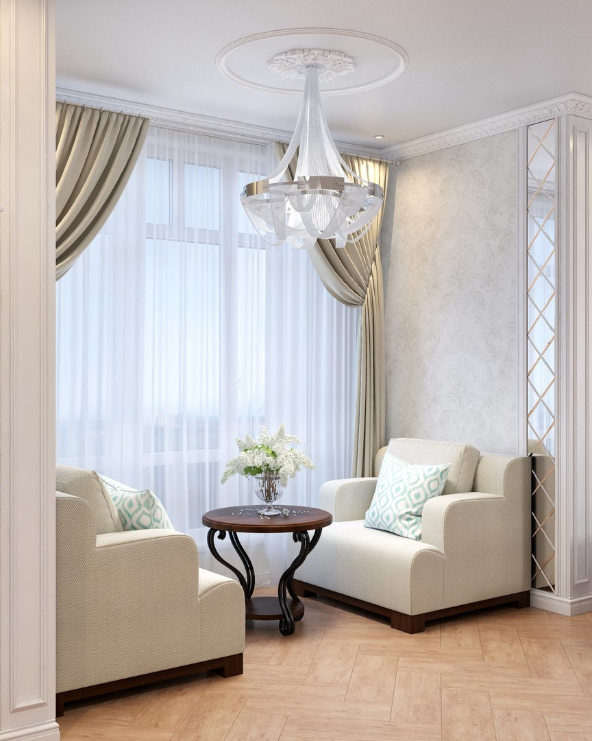 Двухэтажный дом в д. Горки, 200 м. кв. Неоклассика. Студия Дизайна интерьера Tsvetdesign. Дизайнер в Санкт-Петербурге