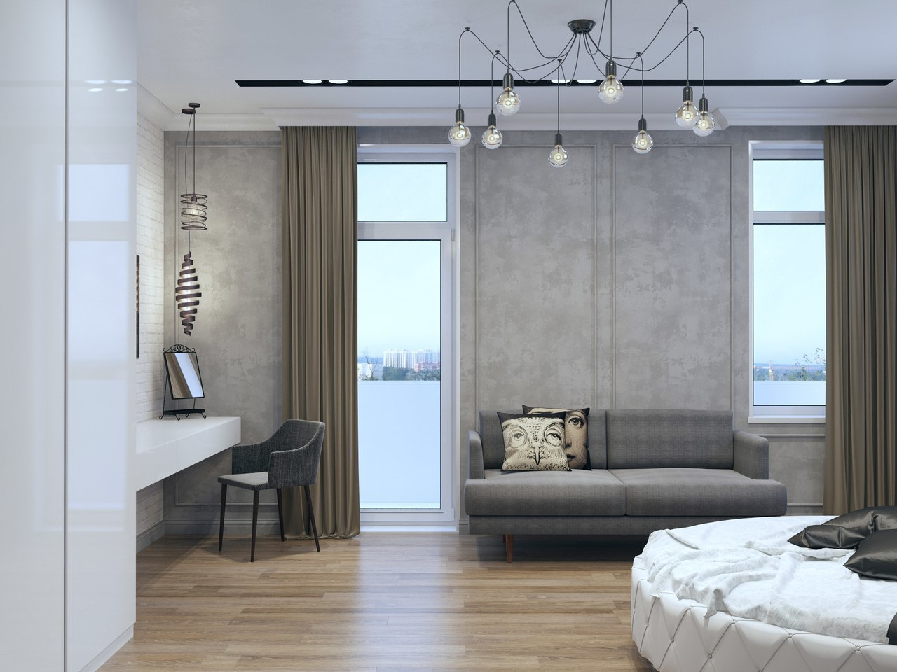 Двухэтажный дом в д. Горки, 200 м. кв. Неоклассика. Студия Дизайна интерьера Tsvetdesign. Дизайнер в Санкт-Петербурге