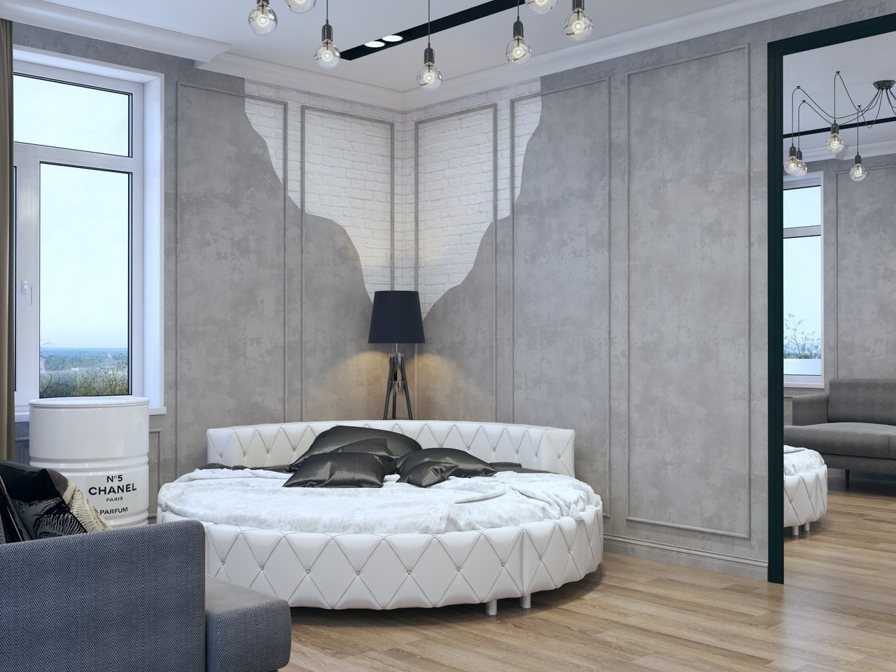 Двухэтажный дом в д. Горки, 200 м. кв. Неоклассика. Студия Дизайна интерьера Tsvetdesign. Дизайнер в Санкт-Петербурге