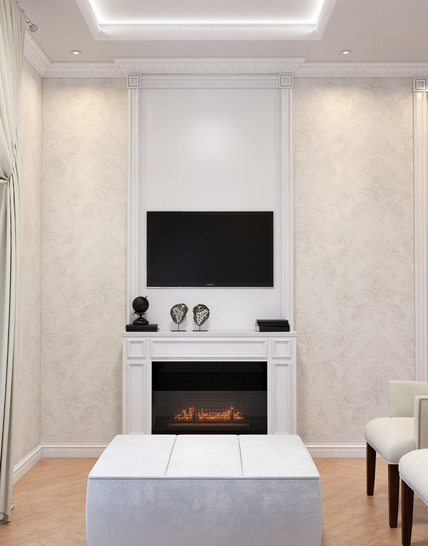 Двухэтажный дом в д. Горки, 200 м. кв. Неоклассика. Студия Дизайна интерьера Tsvetdesign. Дизайнер в Санкт-Петербурге