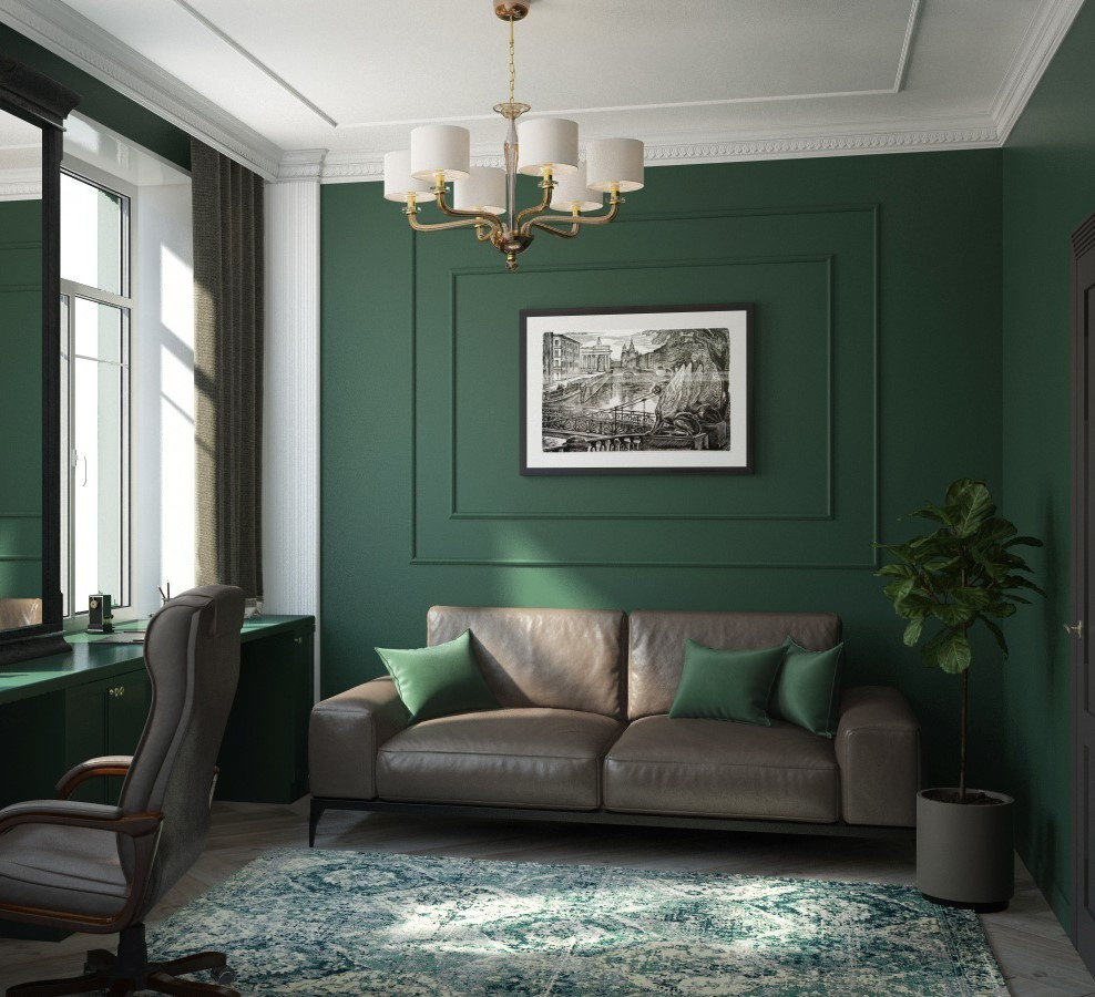 Квартира в темных тонах, Современная Классика, 70 м. кв. Студия Дизайна интерьера Tsvetdesign. Дизайнер в Санкт-Петербурге