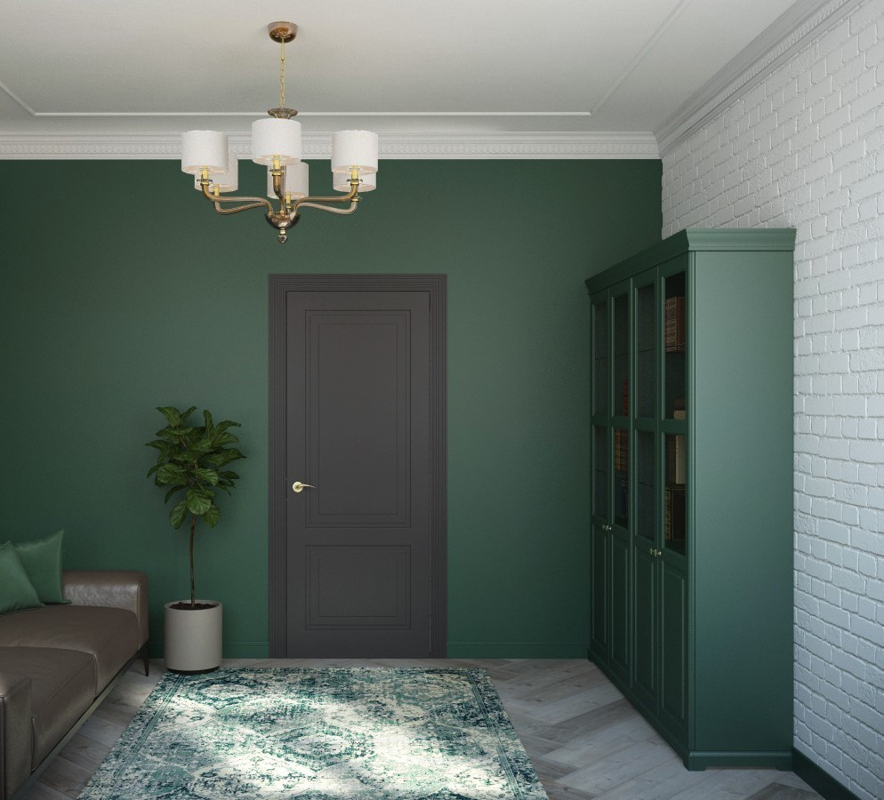 Квартира в темных тонах, Современная Классика, 70 м. кв. Студия Дизайна интерьера Tsvetdesign. Дизайнер в Санкт-Петербурге