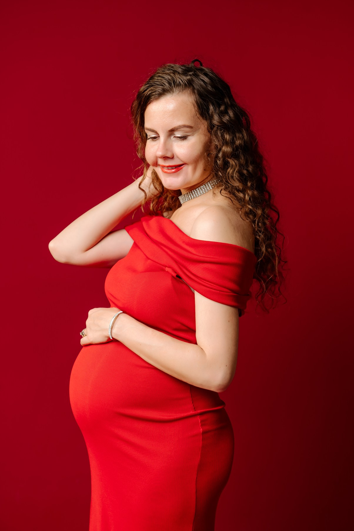 Беременность. В красном. Свадебный и сеейный фотограф в Санкт-Петербурге Елена Худякова