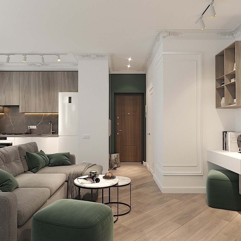 Евродвушка в историческом доме. Студия интерьерной визуализации и дизайна FishkaRom в Краснодаре и по всей России