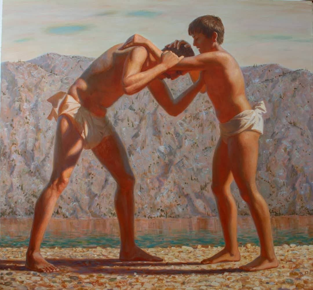 Картина, борцы