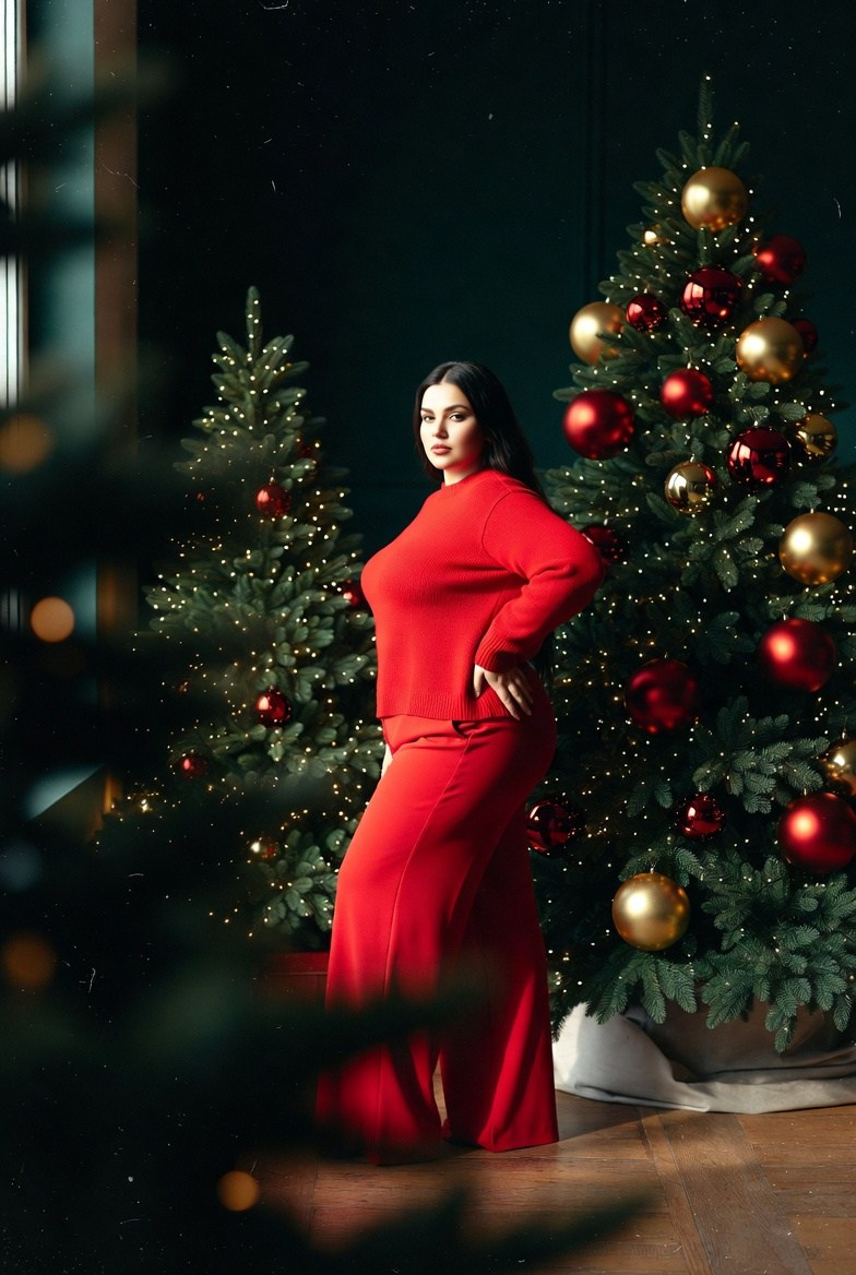 Плюс сайз в красном