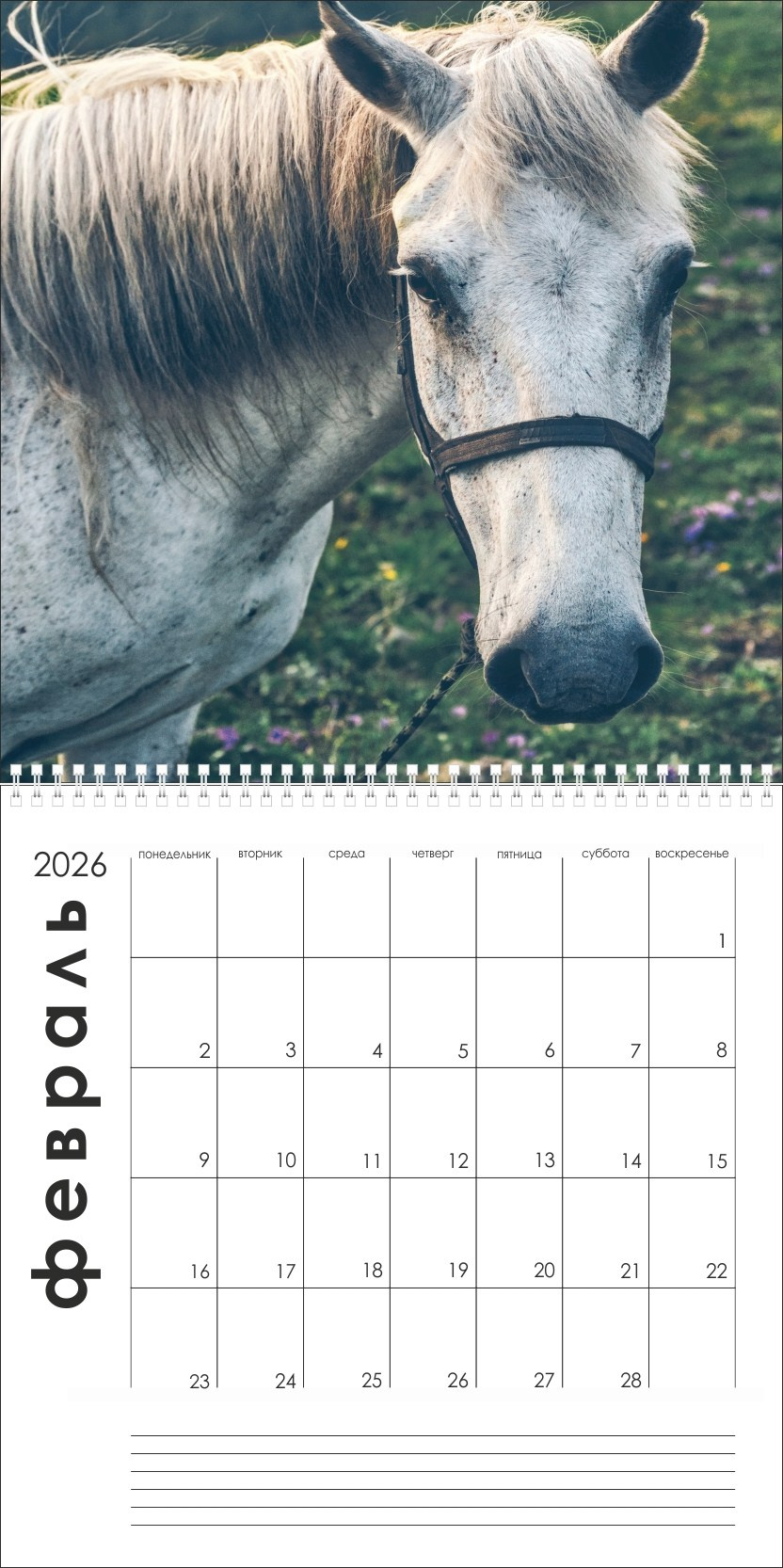 Календарь на 2026г. Лошади