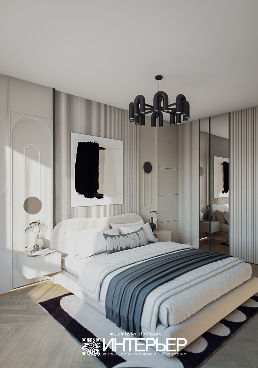 Михаил. Спальня 1. ЖК Печорин. Дизайн интерьера, 3D визуализация и 3D моделирование. Создание проектов и чертежей. КМВ: Кисловодск, Пятигорск, Ессентуки и удаленно