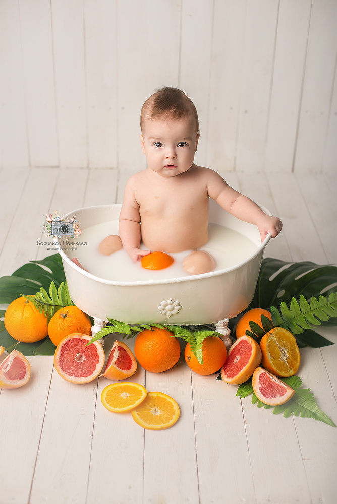 Молочные Ванны в фотостудии Зефир. Фотограф новорожденных Василиса Панькова