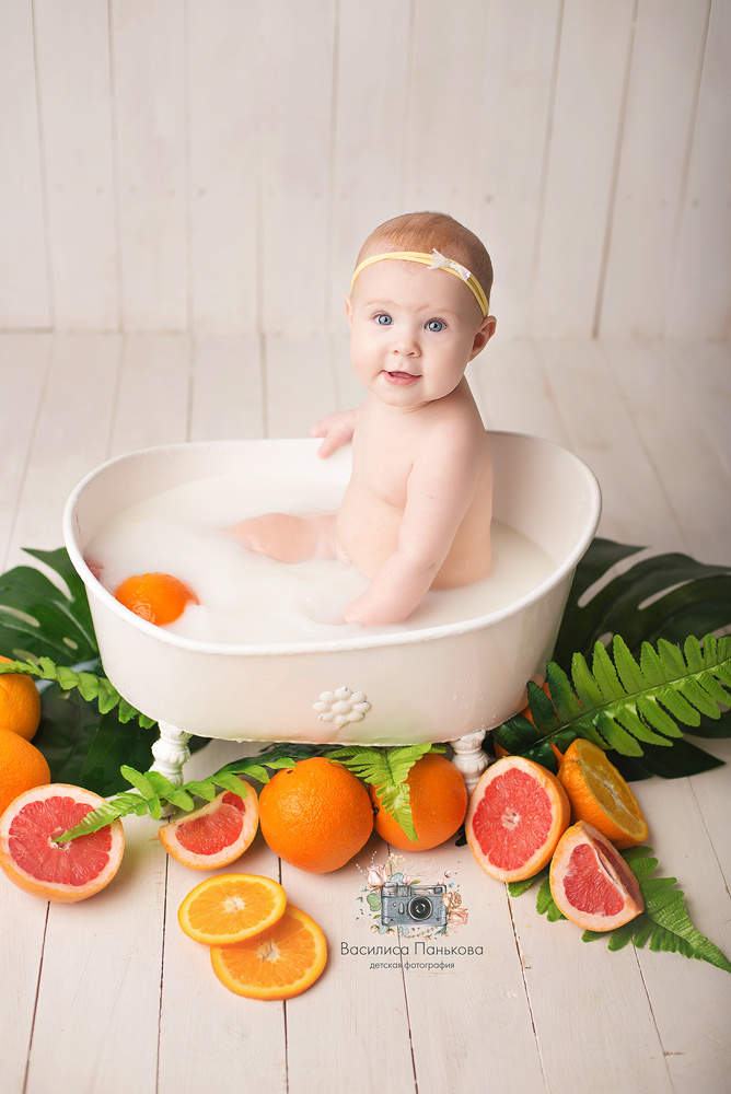 Молочные Ванны в фотостудии Зефир. Фотограф новорожденных Василиса Панькова