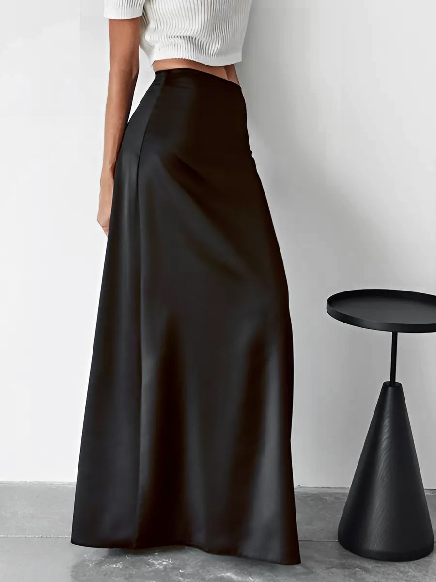 Юбка атласная макси. Размер 44, на рост 165 см