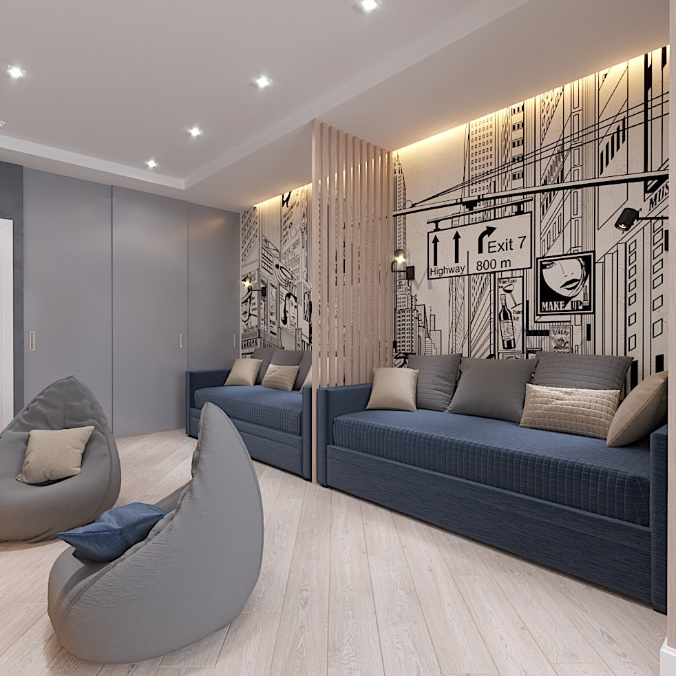 Детская для двух мальчиков. Студия дизайна FishkaRom в Краснодаре и по всей России