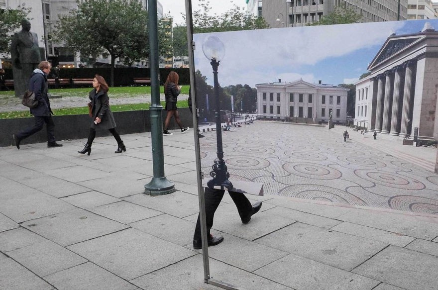 уличная фотография с неожиданными визуальными совпадениями и ритмами